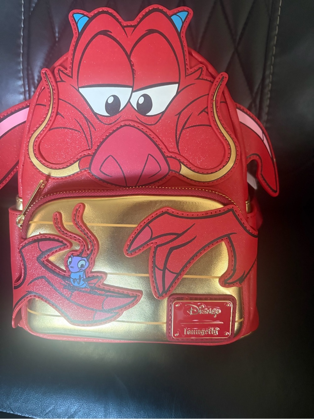 Loungefly Disney Mulan 25th Anniversary Mushu Glitter Cosplay Mini Backpack